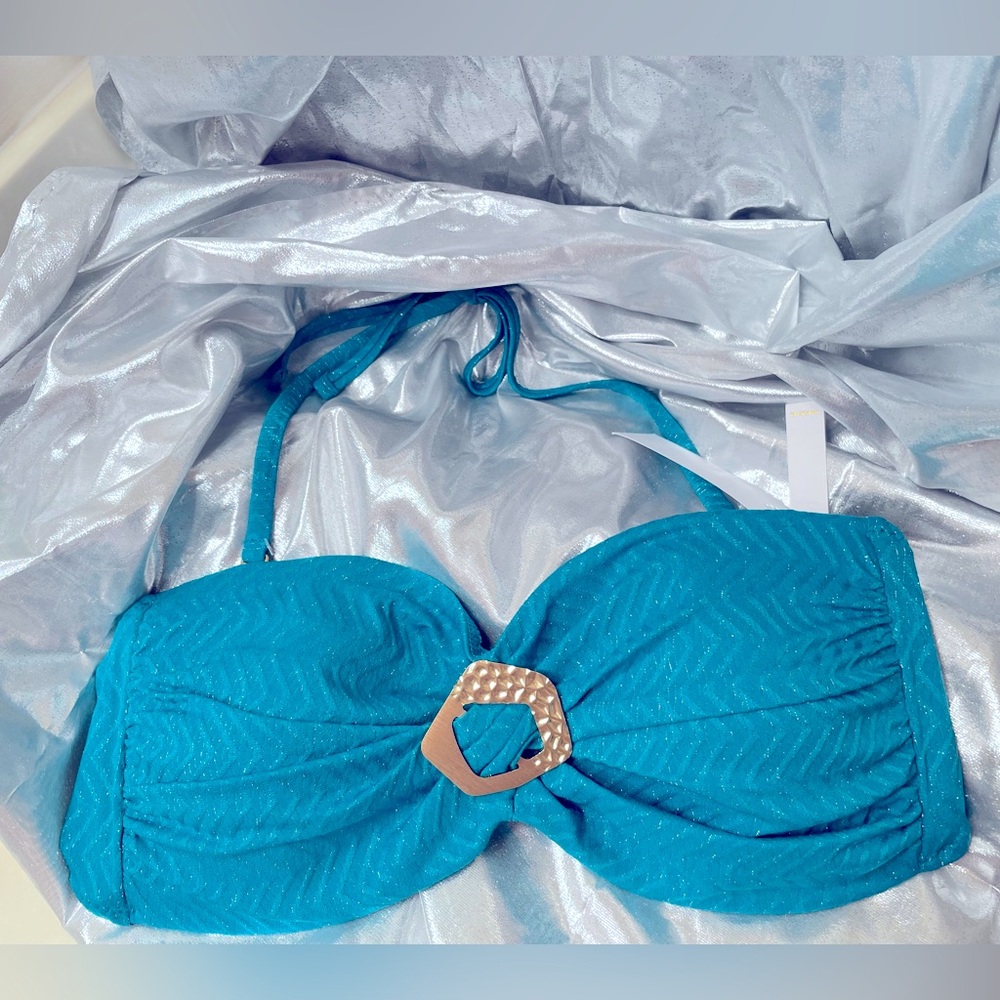 Trina Turk Swim Top Bikini Top Turquoise 🏖️ NWT 🏖️ Size 12 🏖️